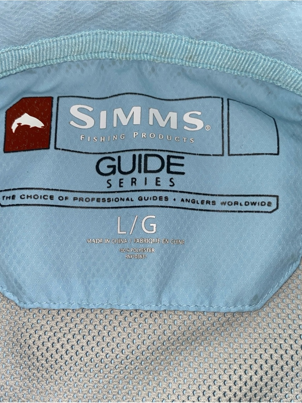 Simms‎ Guide Series Light Blue Men’s Large Short Sleeve Vented Fishing Shirt - Picture 2 of 8